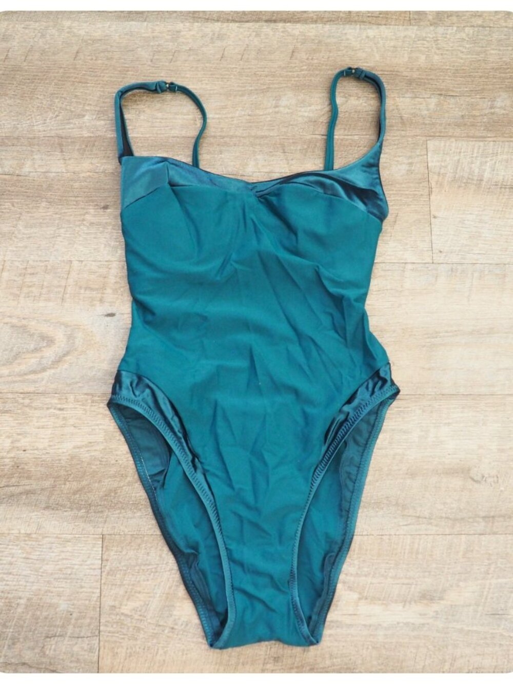 NEW Vintage Victoria’s Secret Teal Underwire One Piece Swimsuit sz 12 B - Picture 1 of 9